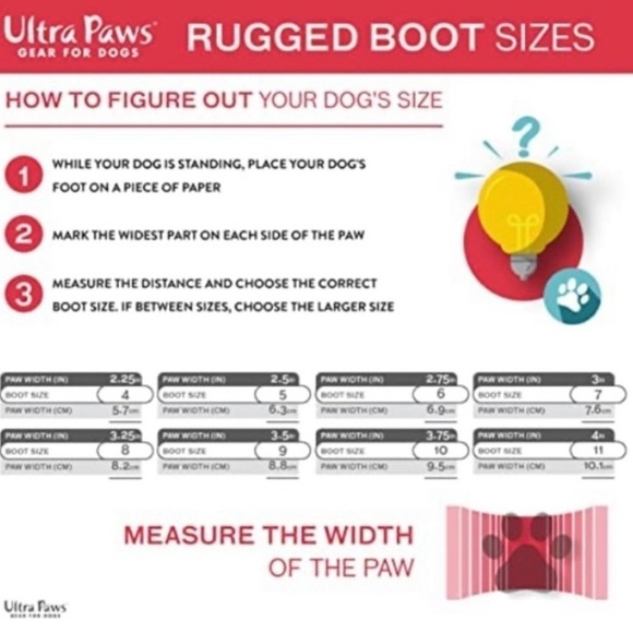 NIP Ultra Paws Rugged Dog Boots and Paw Protectors for Medium Dogs Size 7 - Picture 5 of 6